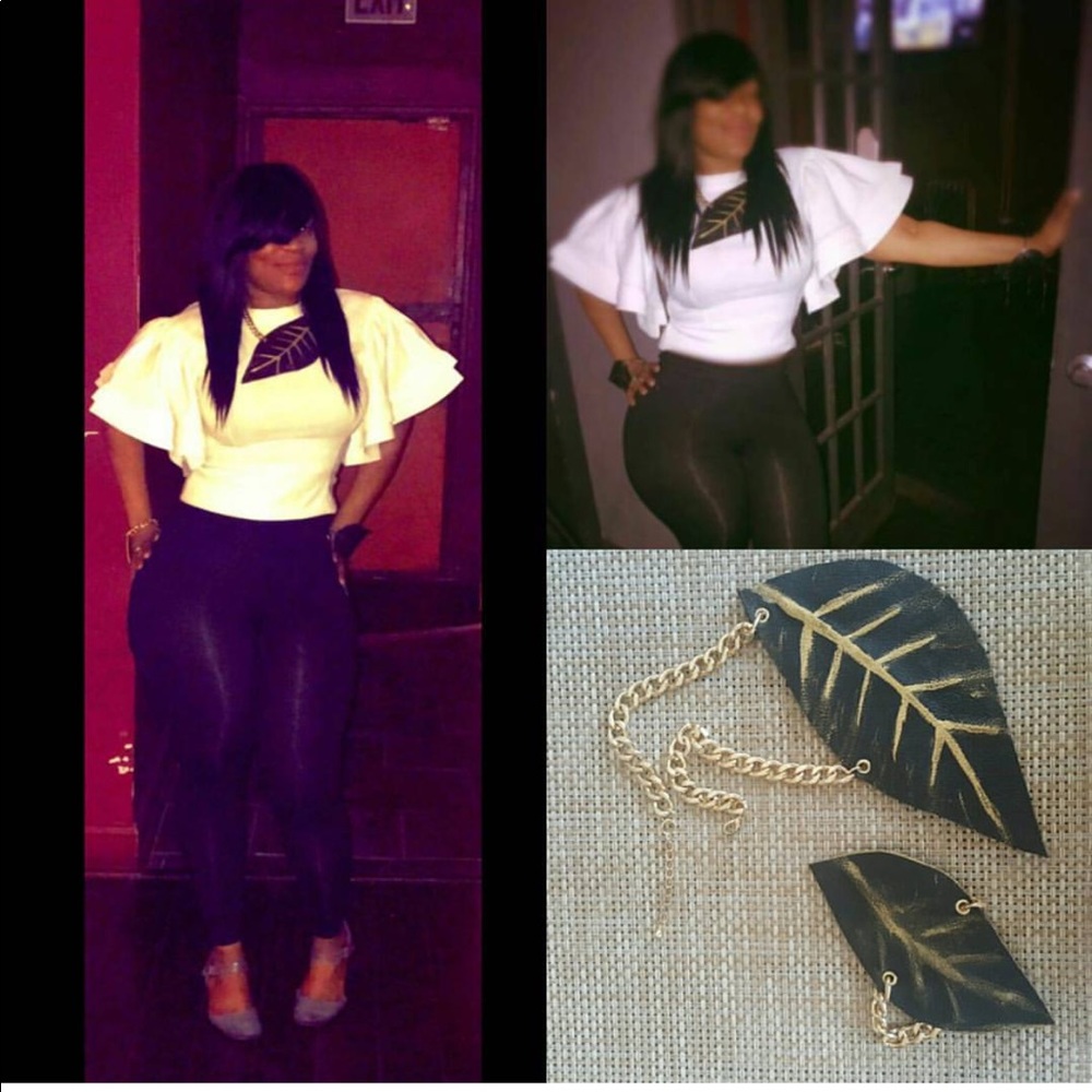 Bella Leaf Earring And Necklace Set